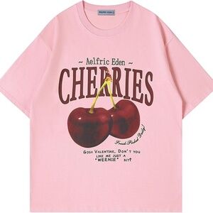 New with tag …Aelfric Eden 🍒 Cherries pink oversized Tee shirt